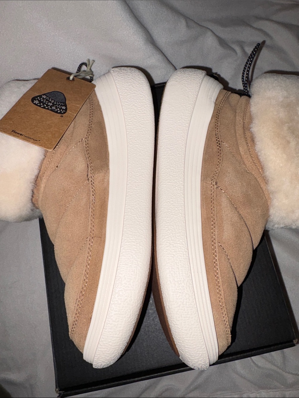 NWT Flower Mountain FAMI MID WOMAN Leather and wool ankle boots - Brown - Picture 15 of 16
